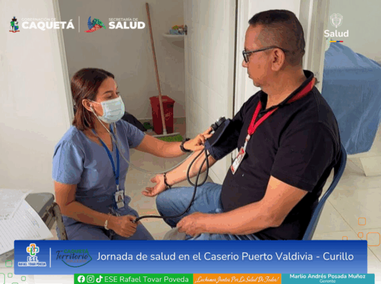 Jornada de salud Caserío Puerto Valdivia, en el municipio de Curillo Caquetá.